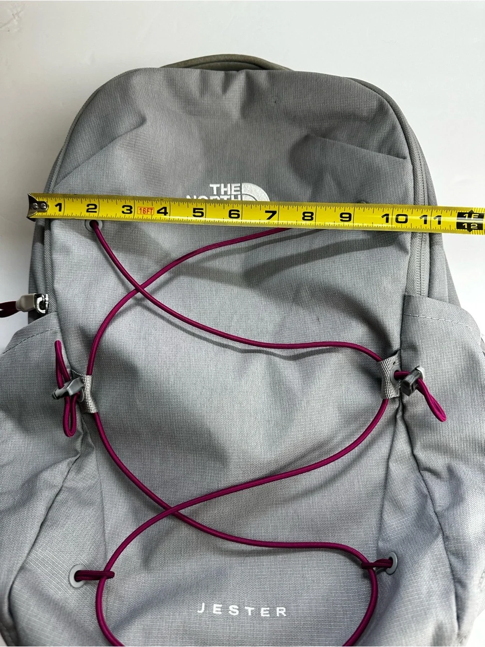 The North Face Jester Backpack in Light Gray Plum Cord Unisex Adjustable School
